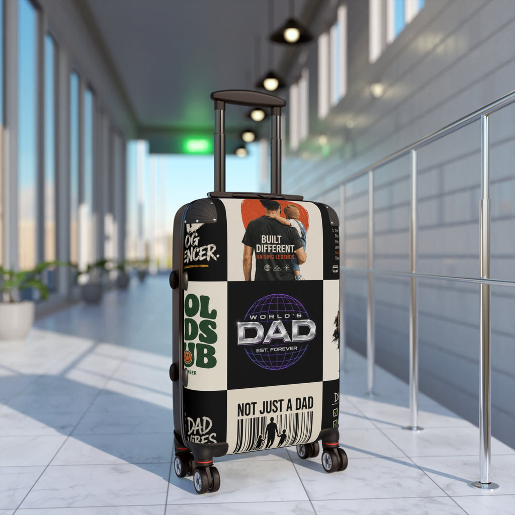 “The Carry-On King” Father’s Day Travel Suitcase with Retro Passport Collage