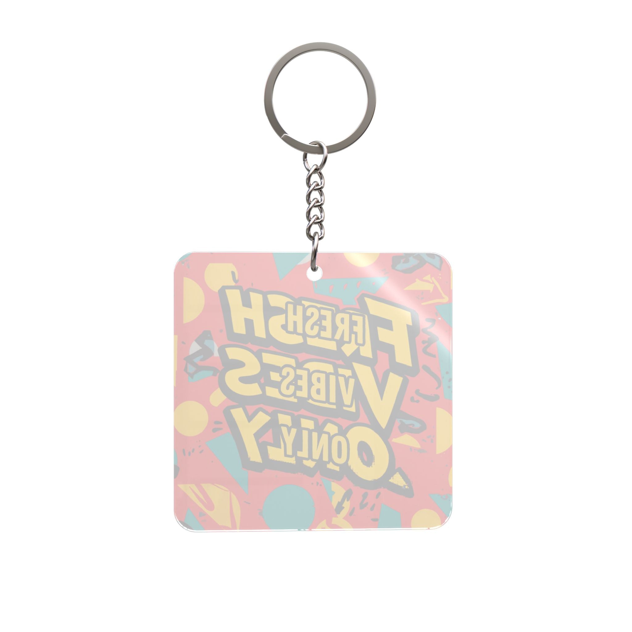 Fresh Vibes Only Keychain | Retro Pop Art Statement Keyring