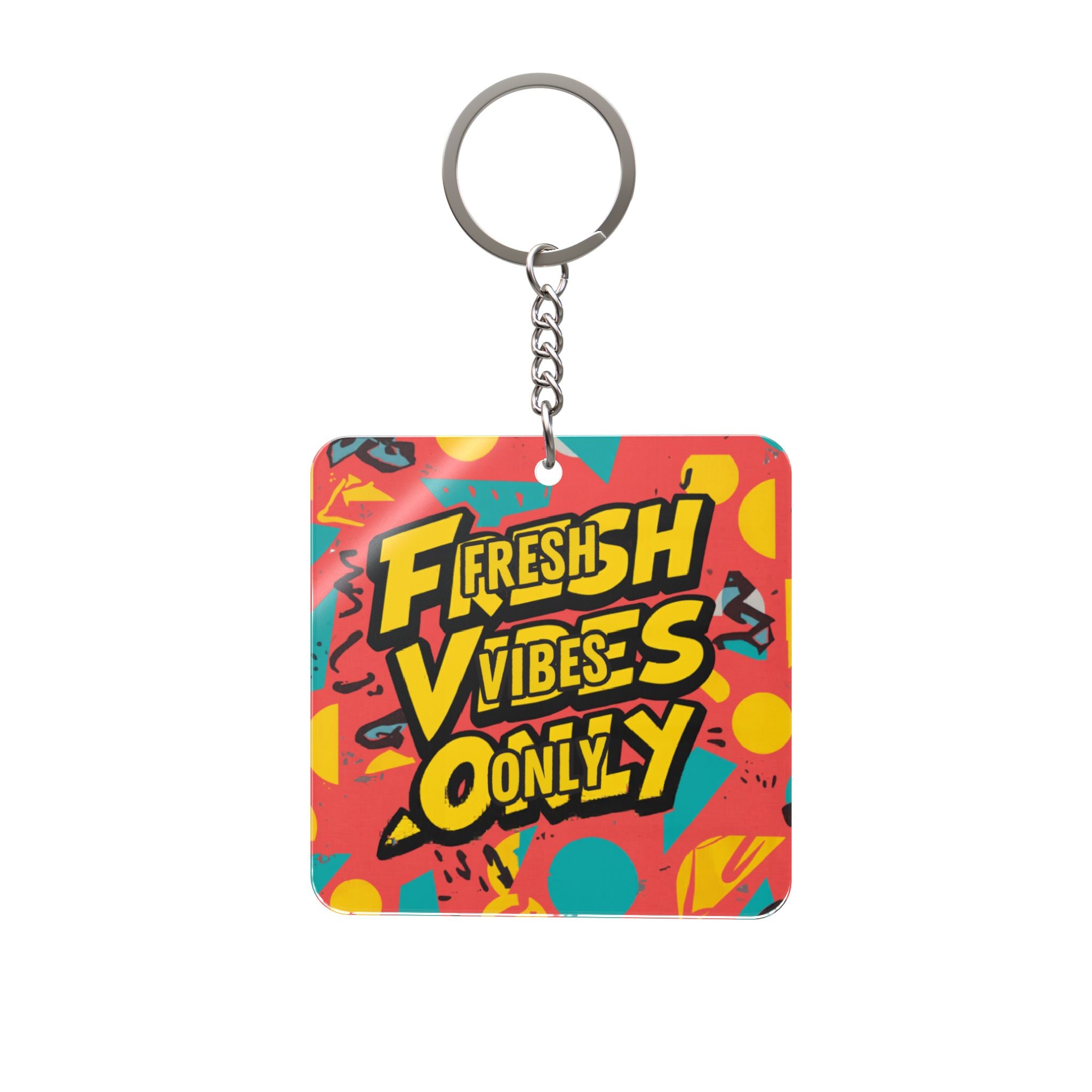 Fresh Vibes Only Keychain | Retro Pop Art Statement Keyring