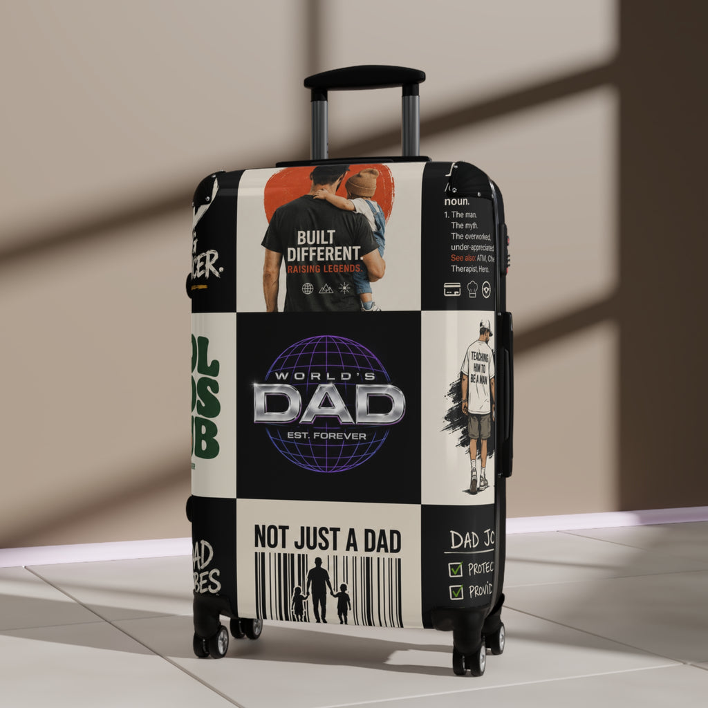 “The Carry-On King” Father’s Day Travel Suitcase with Retro Passport Collage
