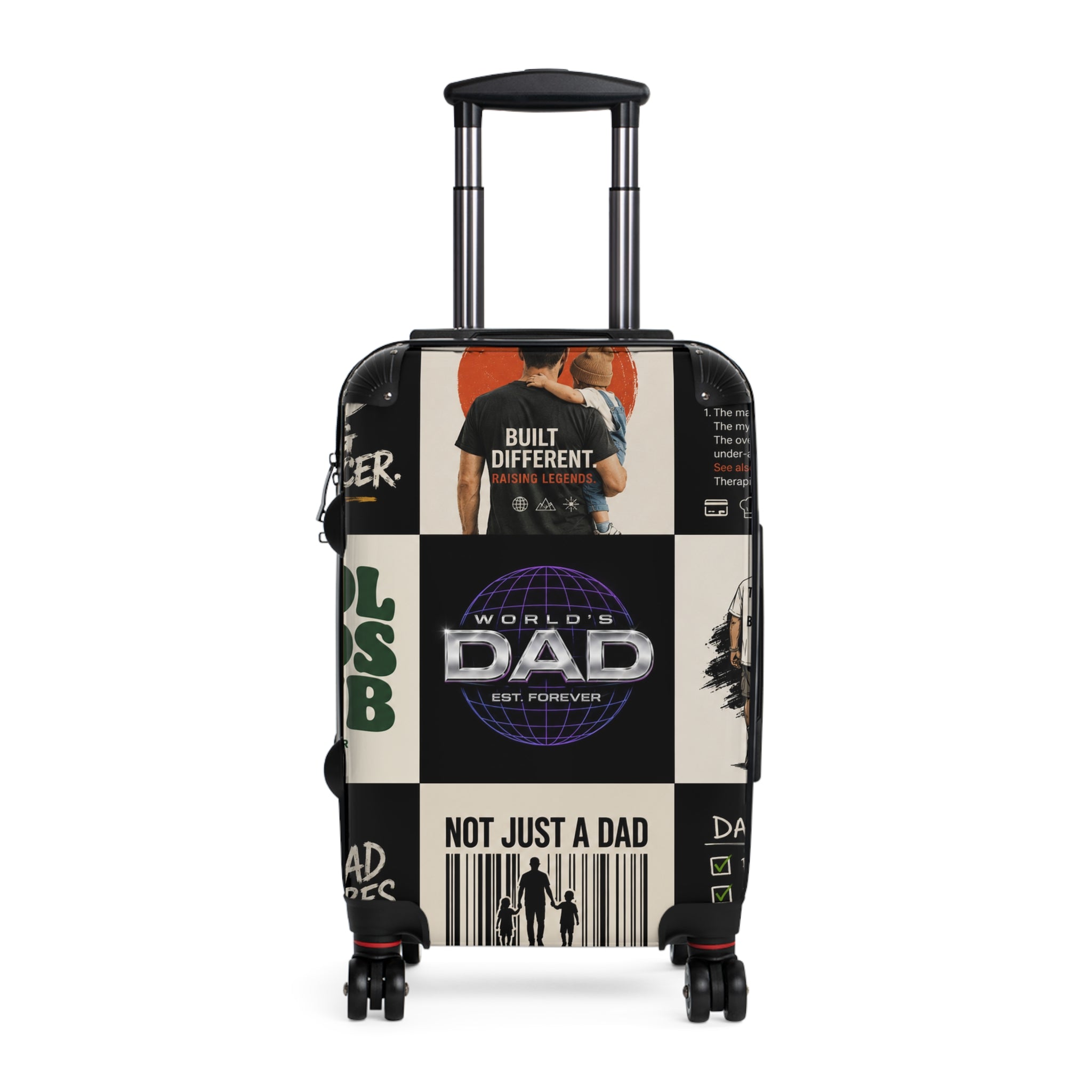 “The Carry-On King” Father’s Day Travel Suitcase with Retro Passport Collage