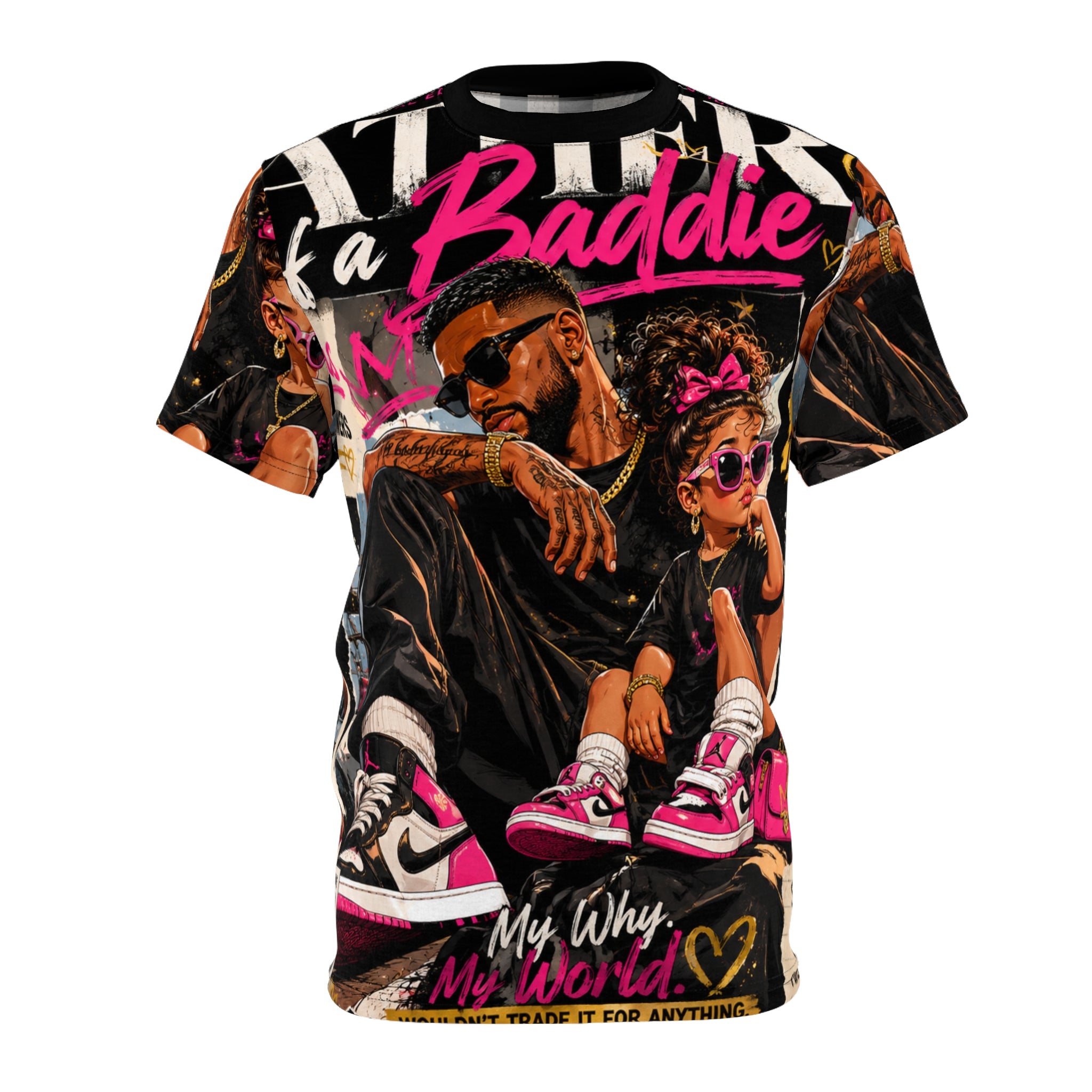 Baddie Dad & Mini Graphic Tee — "My Why, My World"